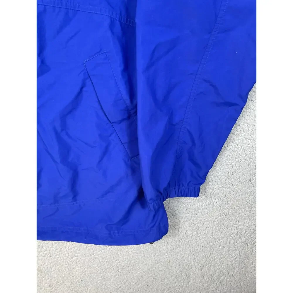 Vintage L.L. Bean Mens Size XL Reg Windbreaker Pullover Hoodie 1/4 Zip Blue